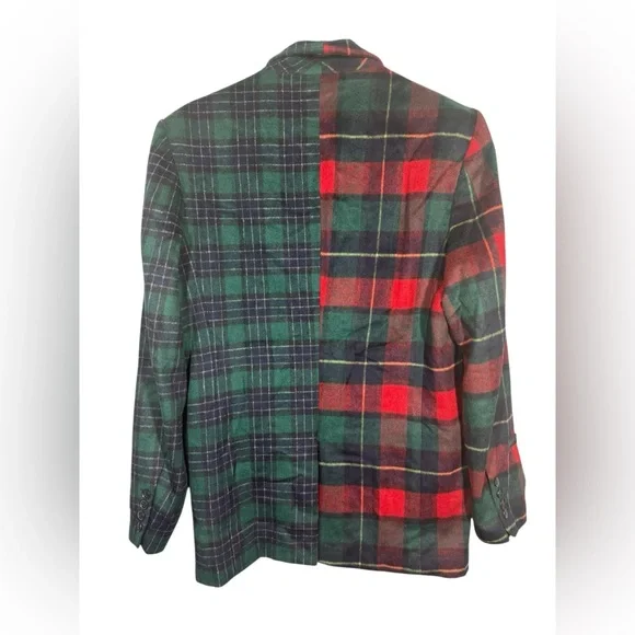 Danielle Guizio Plaid Oversized Wool Blend Blazer Size Small